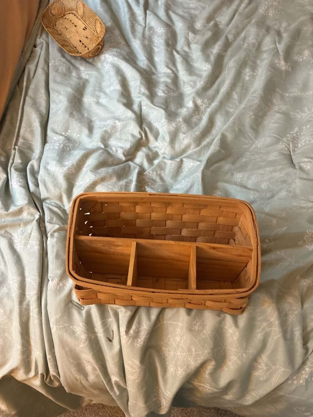Peterboro Woven Wood Basket Buffet Style Wood Divider